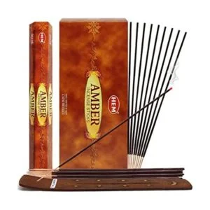 Paquete de varillas de incienso ámbar e incienso con_1