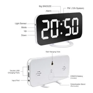 Reloj despertador digital pantalla LED grande Lamisola 2_4