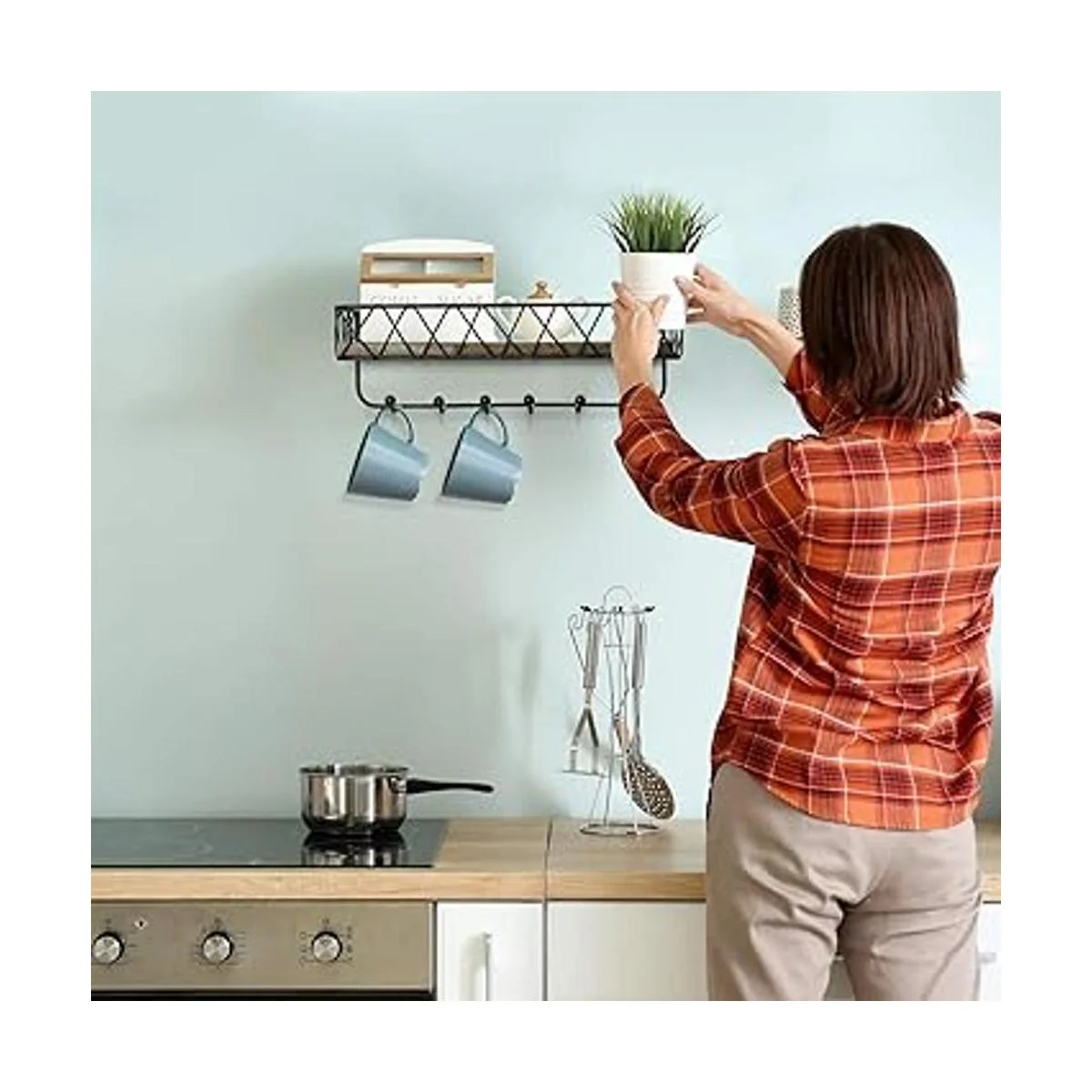 Soporte decorativo para llaves y correo para pared