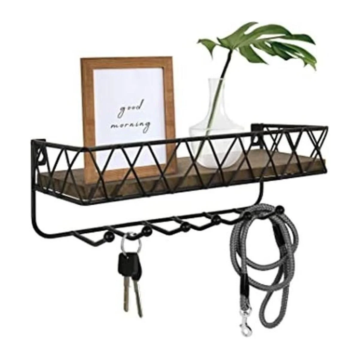 Soporte decorativo para llaves y correo para pared