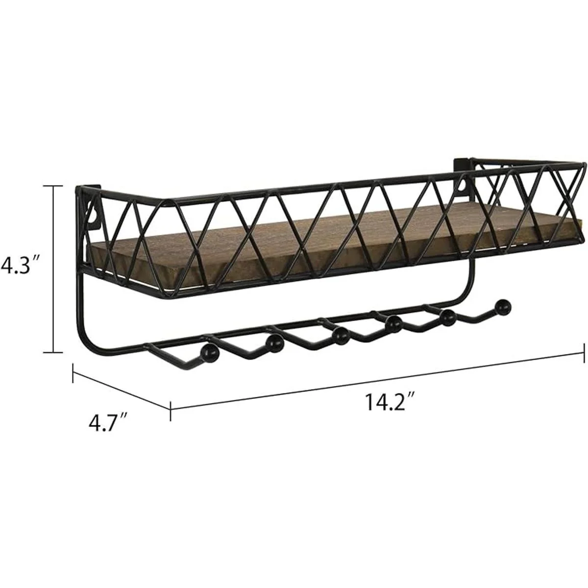 Soporte decorativo para llaves y correo para pared