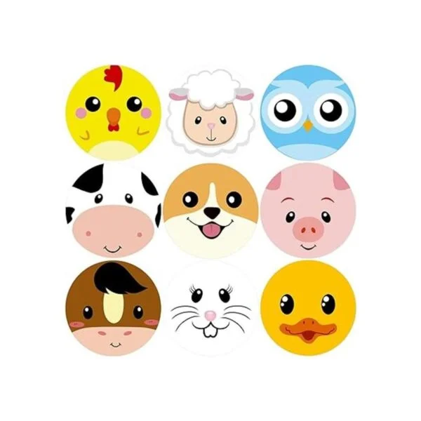 Etiqueta engomada del animal de la granja perforada 200pcs_2