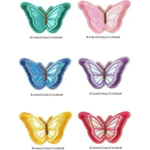 Varios colores 12 parches de mariposa 3D para coser en_2