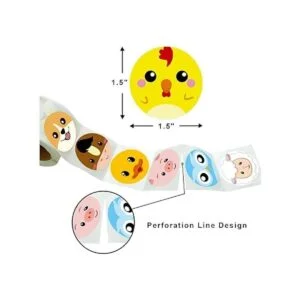 Etiqueta engomada del animal de la granja perforada 200pcs_3