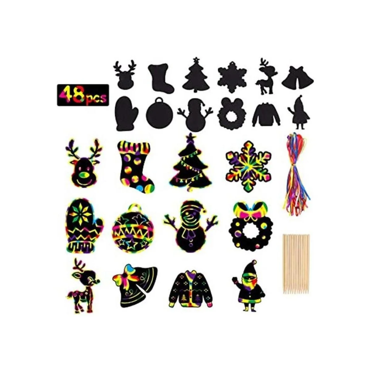 DIY Scratch Art Papel 48 piezas de manualidades de