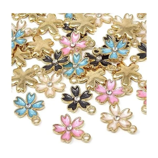 Honbay 40pcs esmalte flor de cerezo colgante colgante para