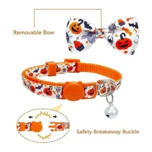 Pohshido Paquete de 2 collares de gato de Halloween con