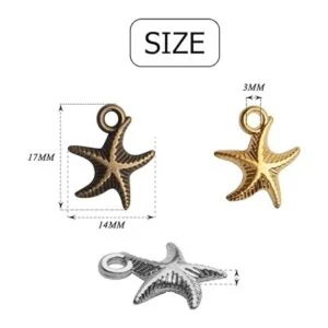 60pcs Antiguo Estrellas de Mar Encantos de Animales de Mar