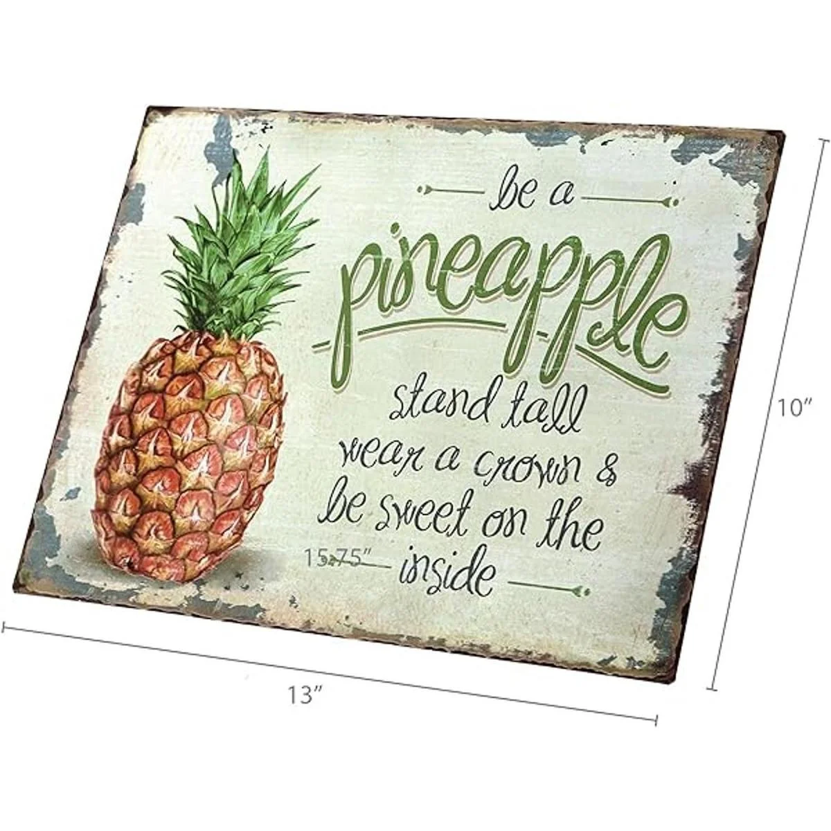 Barnyard Designs Be A Pineapple Cartel de barra de lata