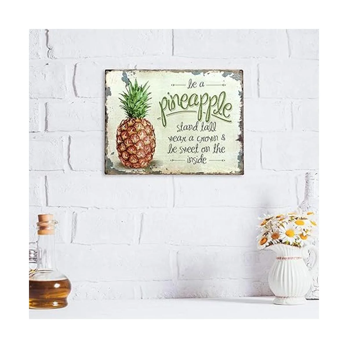 Barnyard Designs Be A Pineapple Cartel de barra de lata