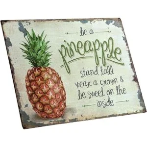 Barnyard Designs Be A Pineapple Cartel de barra de lata
