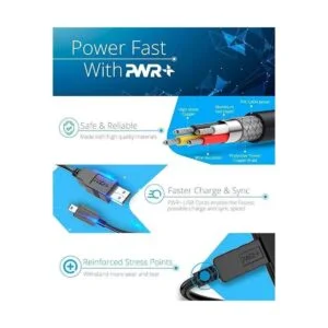 PWR UL Listado 6 pies cable de alimentación USB para Fire_2