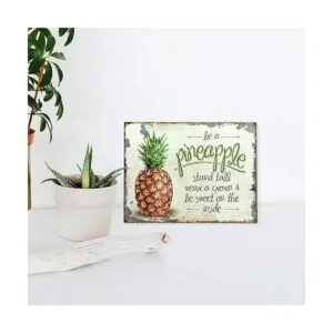 Barnyard Designs Be A Pineapple Cartel de barra de lata