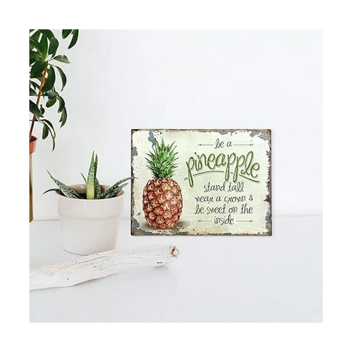 Barnyard Designs Be A Pineapple Cartel de barra de lata