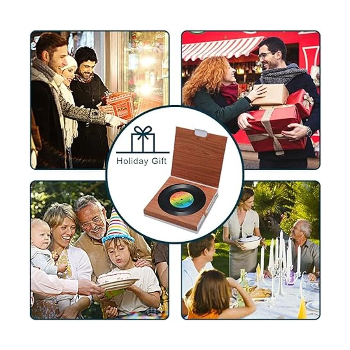 ZAYAD Posavasos de disco de vinilo para bebidas