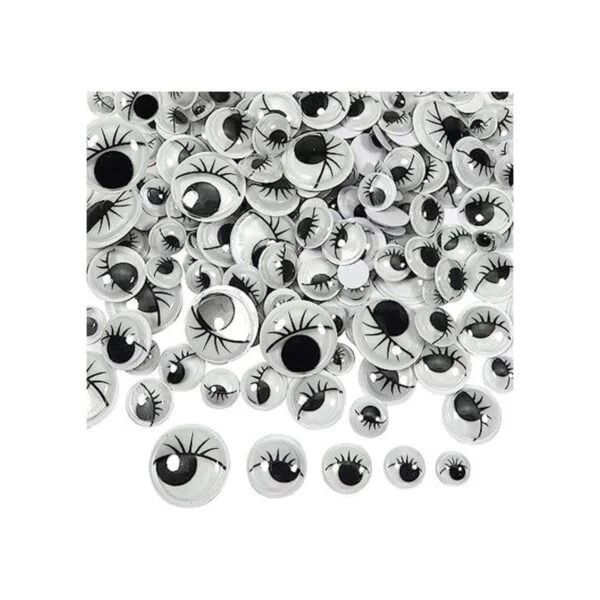 TOAOB 200 piezas de ojos negros con pestañas redondas de
