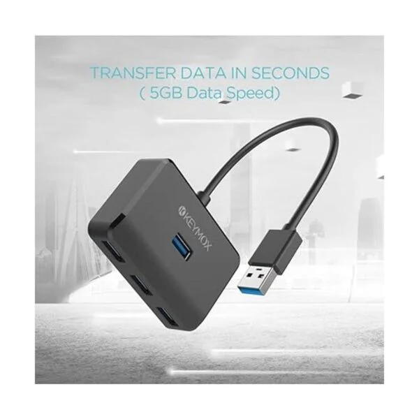 KEYMOX Hub USB 3.0 de 4 puertos concentrador USB de datos_4