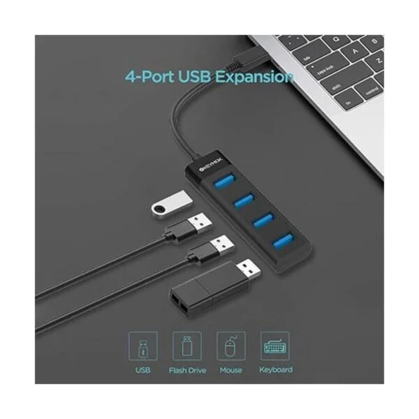 KEYMOX Hub USB C de 4 puertos adaptador tipo C de tamaño_2