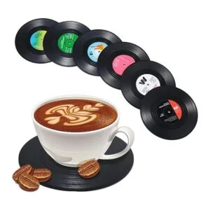 ZAYAD Posavasos de disco de vinilo para bebidas
