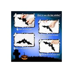 68 piezas de decoración de pared de murciélago_4
