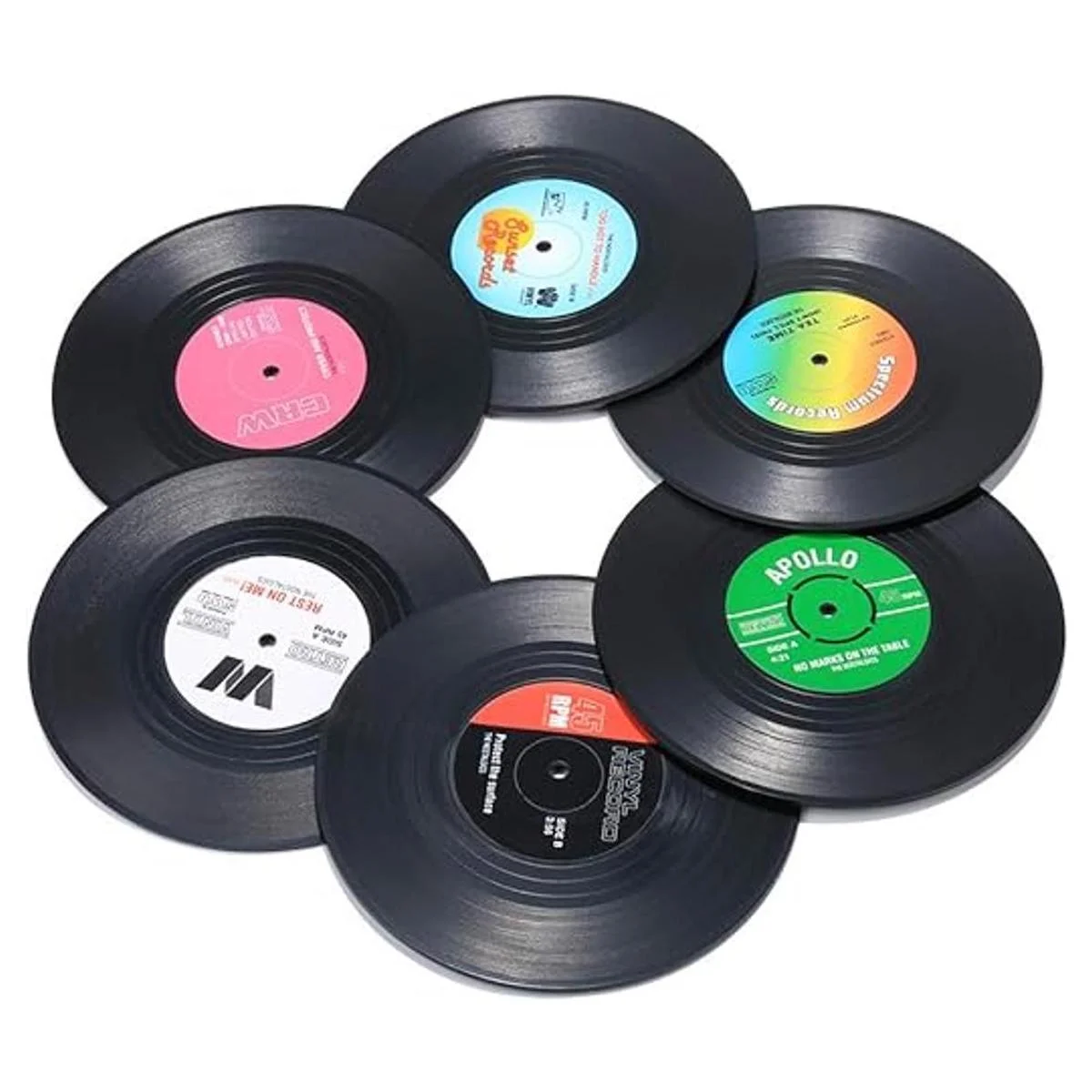 ZAYAD Posavasos de disco de vinilo para bebidas