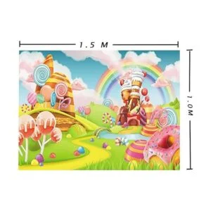 Qian Lollipop Backdrops Cartoon Candy Photo Rainbow Studio_3
