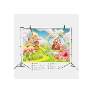 Qian Lollipop Backdrops Cartoon Candy Photo Rainbow Studio_2