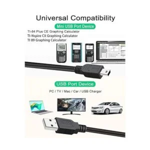 Cable de carga USB para calculadora gráfica TI84 Plus CE_2