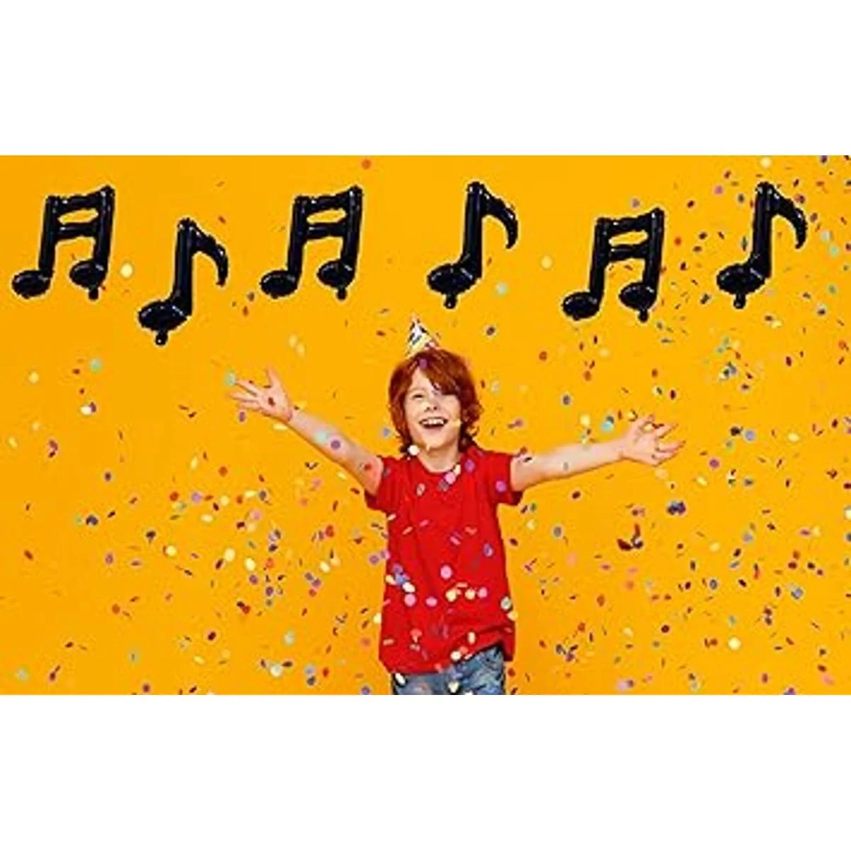 10 globos de mylar negros con notas musicales globos de_5