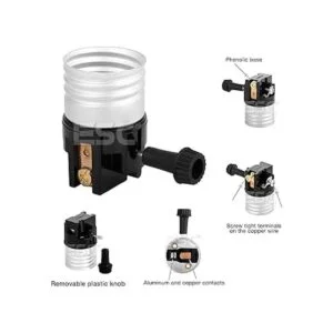 Paquete de 2 enchufes de repuesto de 3 vías para lámpara_3