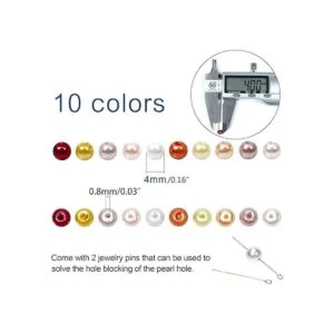 TOAOB 1000 cuentas de perlas de vidrio de 0.157 in