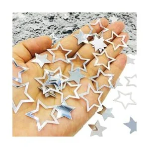 Confeti de estrellas Plateado_2
