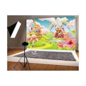 Qian Lollipop Backdrops Cartoon Candy Photo Rainbow Studio_4