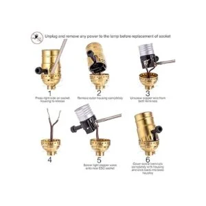 Paquete de 2 enchufes de repuesto de 3 vías para lámpara_2