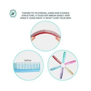 QITIMIR Colorido juego de 6 colores en paquete peines de_3