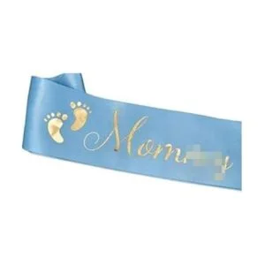 Decoración de baby shower banda azul claro para mamá a_3