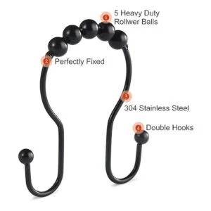 Goowin Ganchos de cortina de ducha 12 piezas de anillos