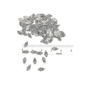 JIALEEY 100 dijes de plata antigua Hamsa con símbolo de_6