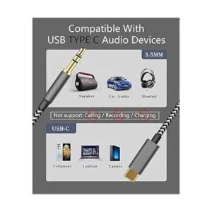 Cable auxiliar USB C a 0.138 in de 4 pies LecLooc de_3