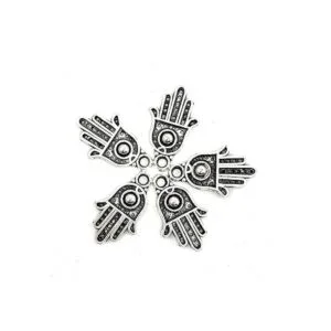 JIALEEY 100 dijes de plata antigua Hamsa con símbolo de_3