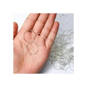 TOAOB 100 anillos de cristal de vino chapados en plata de