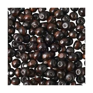 KISSITTY 200 cuentas redondas de madera marrón de 0.276 x