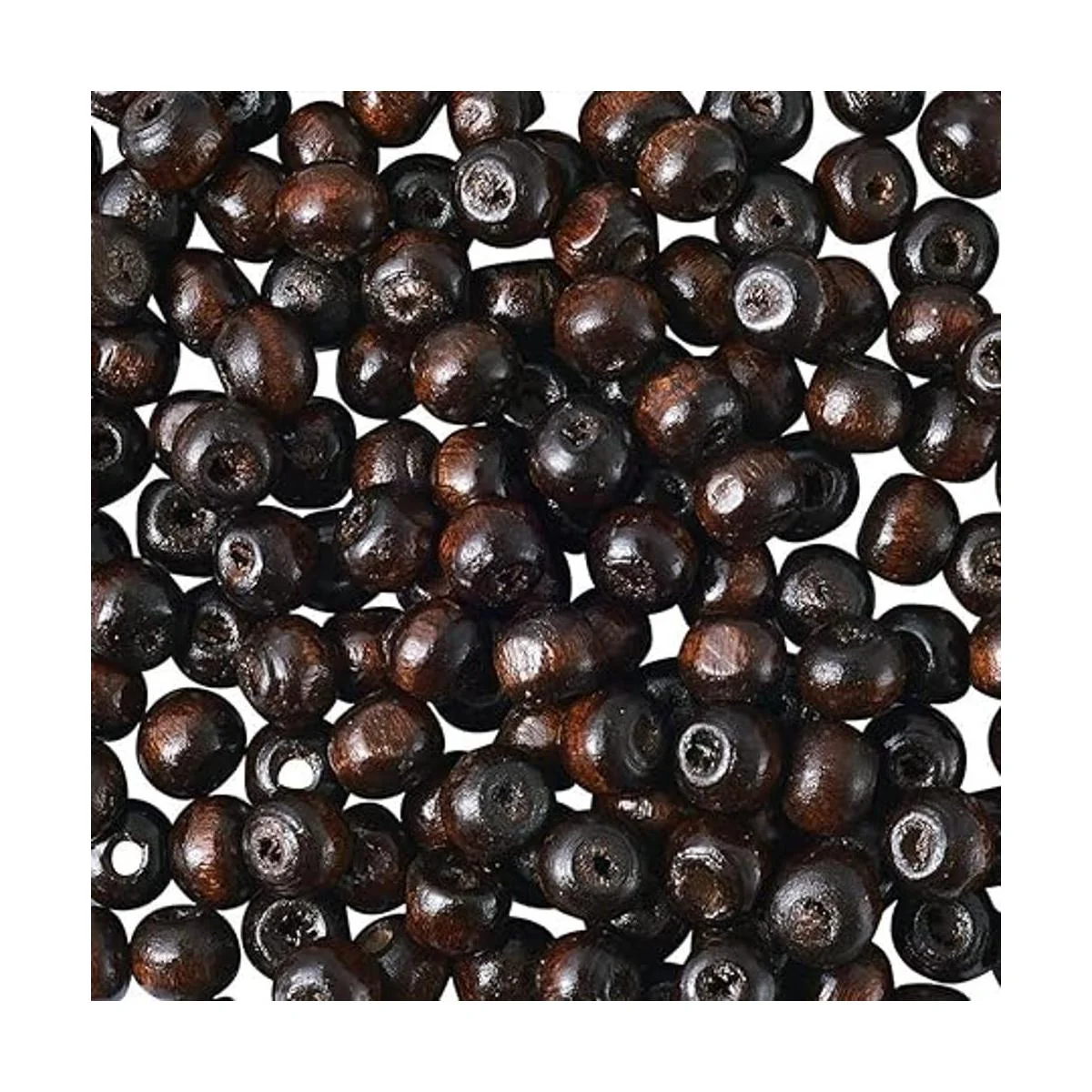 KISSITTY 200 cuentas redondas de madera marrón de 0.276 x