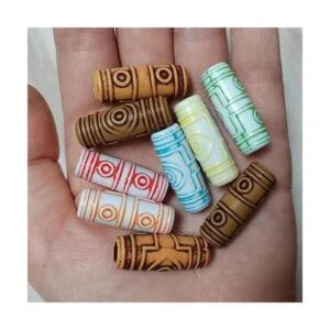 52 piezas de rastas perlas imitación madera temor Jewerly