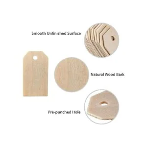 Etiquetas de regalo de madera en blanco de 214 x 114