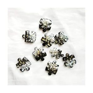 4 piezas de moldes de resina de silicona para rompecabezas