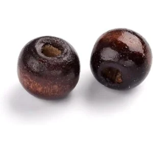 KISSITTY 200 cuentas redondas de madera marrón de 0.276 x