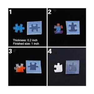 4 piezas de moldes de resina de silicona para rompecabezas