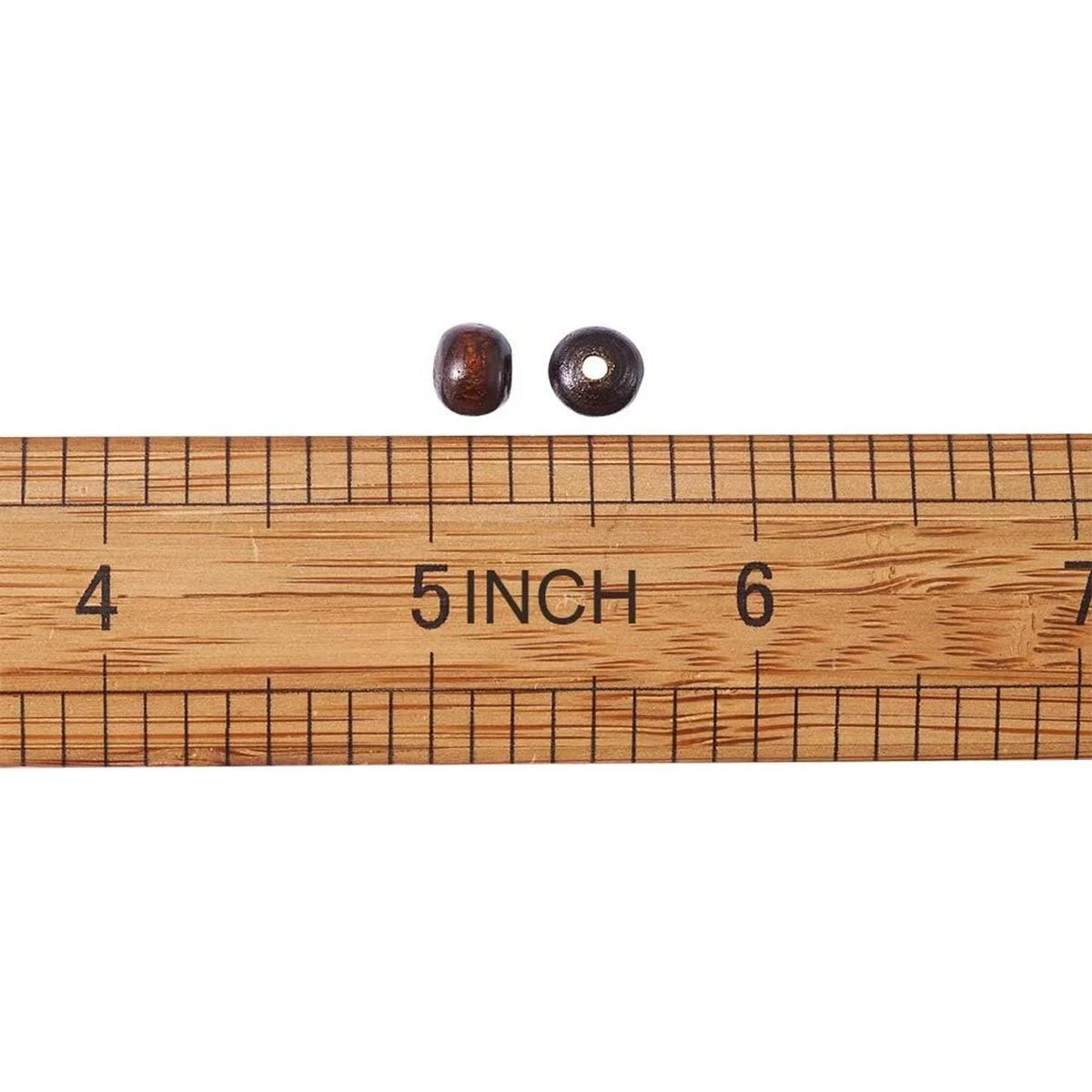 KISSITTY 200 cuentas redondas de madera marrón de 0.276 x