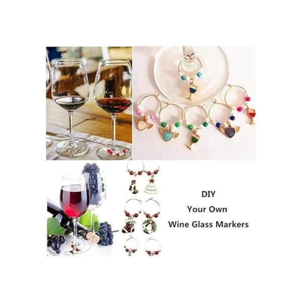 TOAOB 100 anillos de cristal de vino chapados en plata de